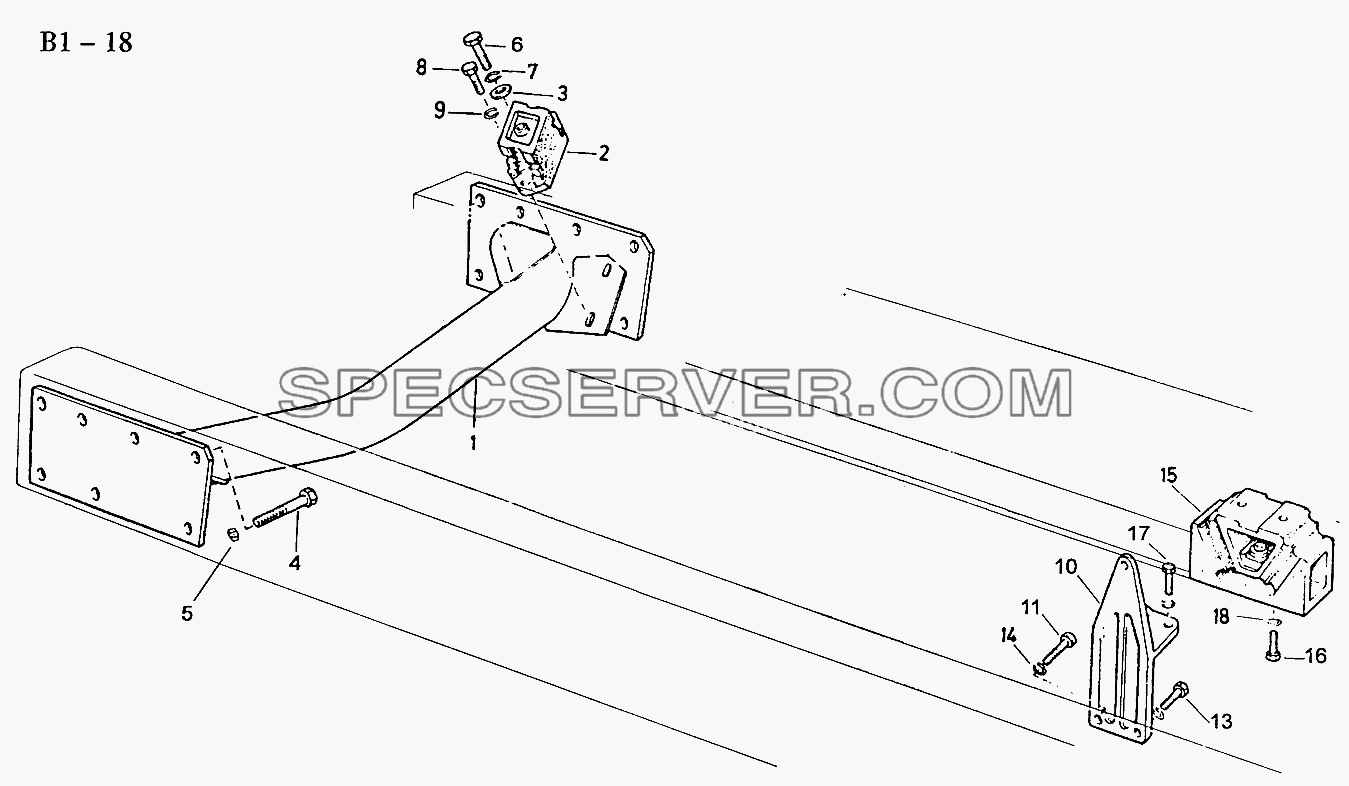 SUSPENSION FOR ENGINE (B1-18) для Sinotruk 4x2 Tractor (371) (список запасных частей)