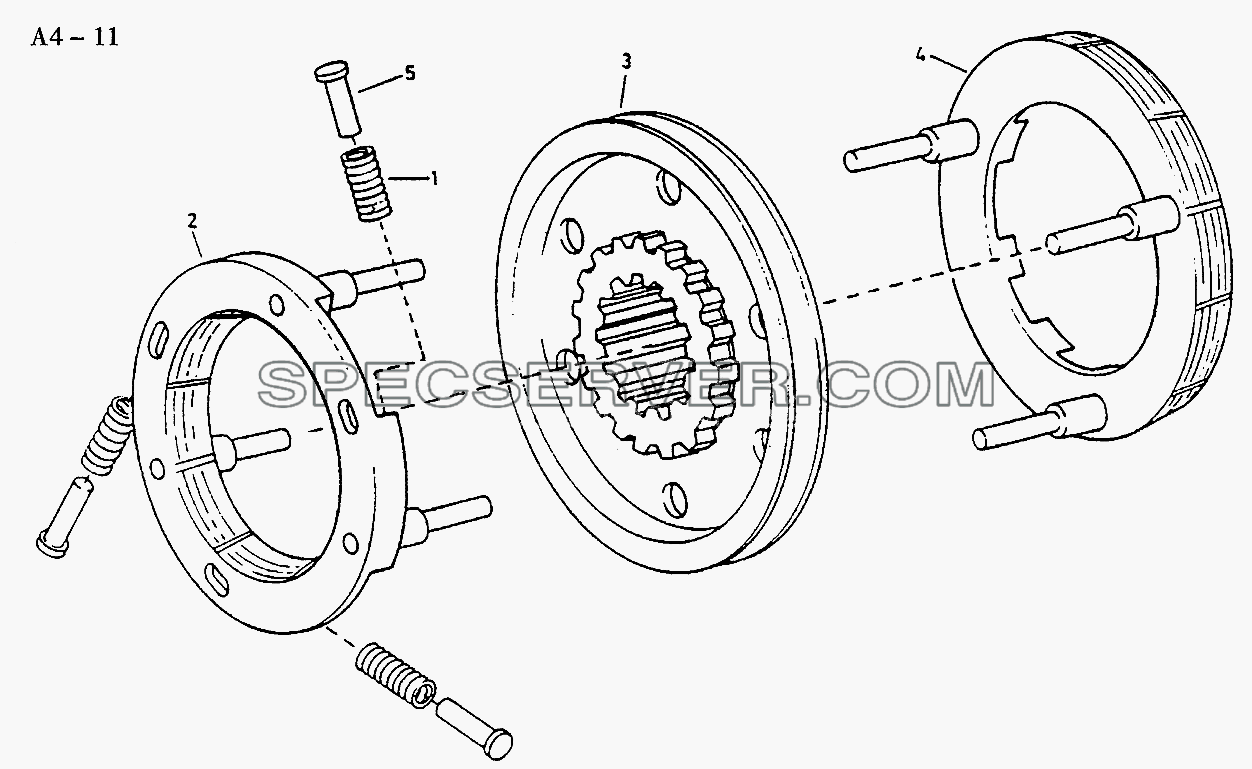 Fuller SYNCHRONISATION (A4-11) для Sinotruk 4x2 Tractor (371) (список запасных частей)