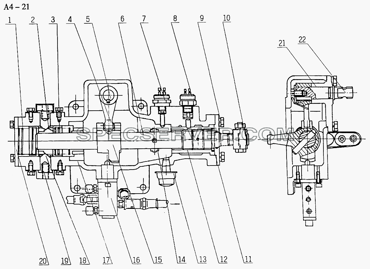 Fuller DOUBLE LEVER DOUBLE H OPERATION C(Option) (A4-21) для Sinotruk 4x2 Tractor (371) (список запасных частей)