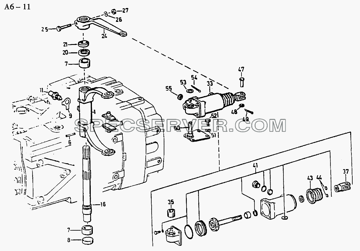 5S-111GP, 5S-150GP, 4S-130GP SHIFTING FOR RANGE CHANGE GROUP (A6-11) для Sinotruk 4x2 Tractor (371) (список запасных частей)