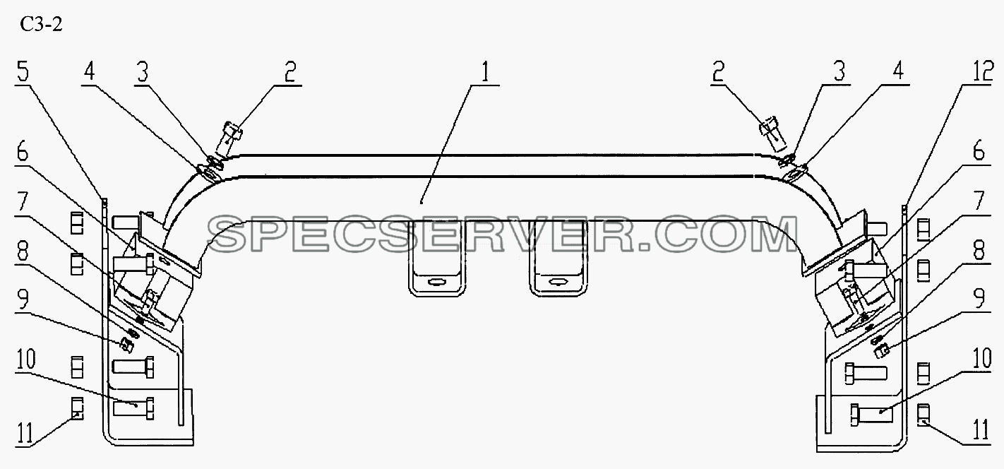 GEARBOX SUSPENSION (C3-2) для Sinotruk 4x2 Tractor (371) (список запасных частей)