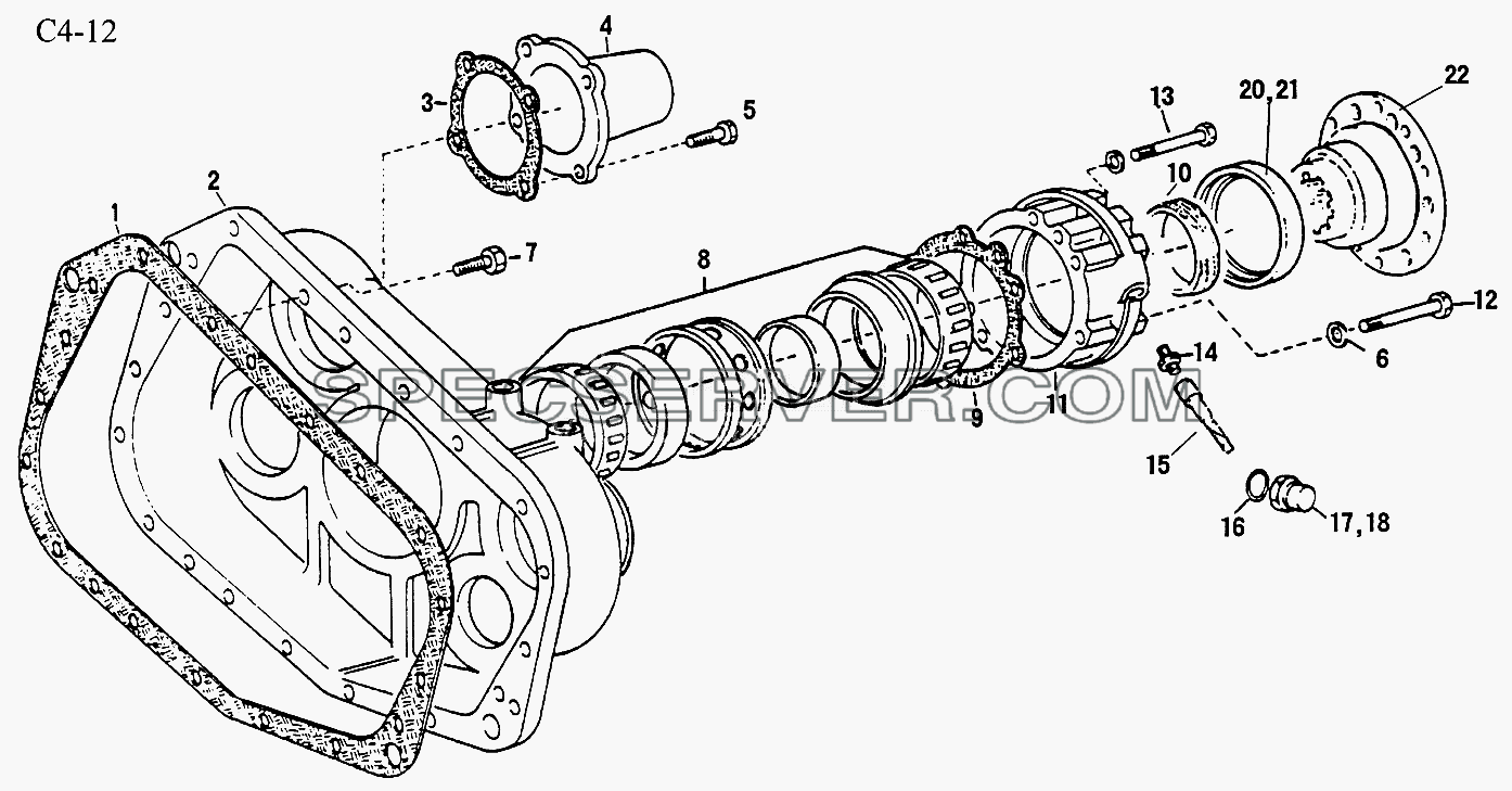 9JS150T REAR COVER (C4-12) для Sinotruk 4x2 Tractor (371) (список запасных частей)