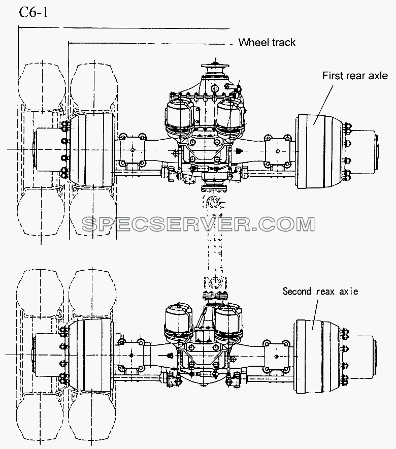 HOWO REAR DRIVE AXLE (C6-1) для Sinotruk 4x2 Tractor (371) (список запасных частей)