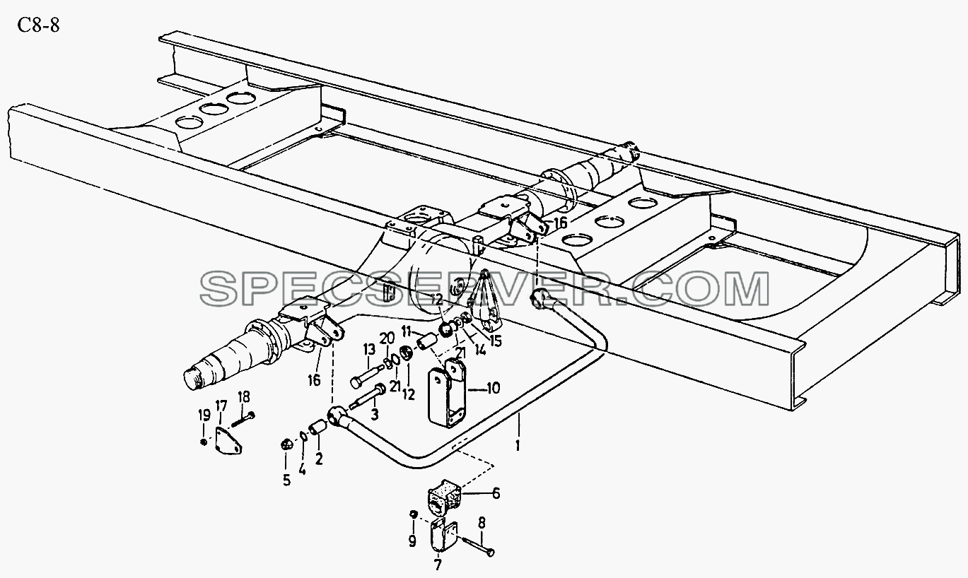 4x2 STABLIZER REAR (C8-8) для Sinotruk 4x2 Tractor (371) (список запасных частей)