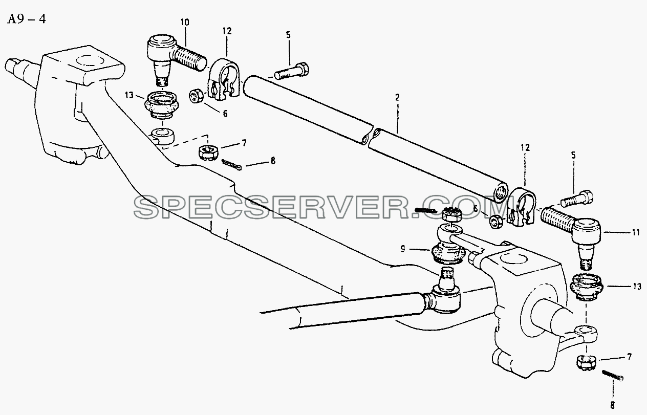 TIE ROD (A9-4) для Sinotruk 4x2 Tractor (371) (список запасных частей)