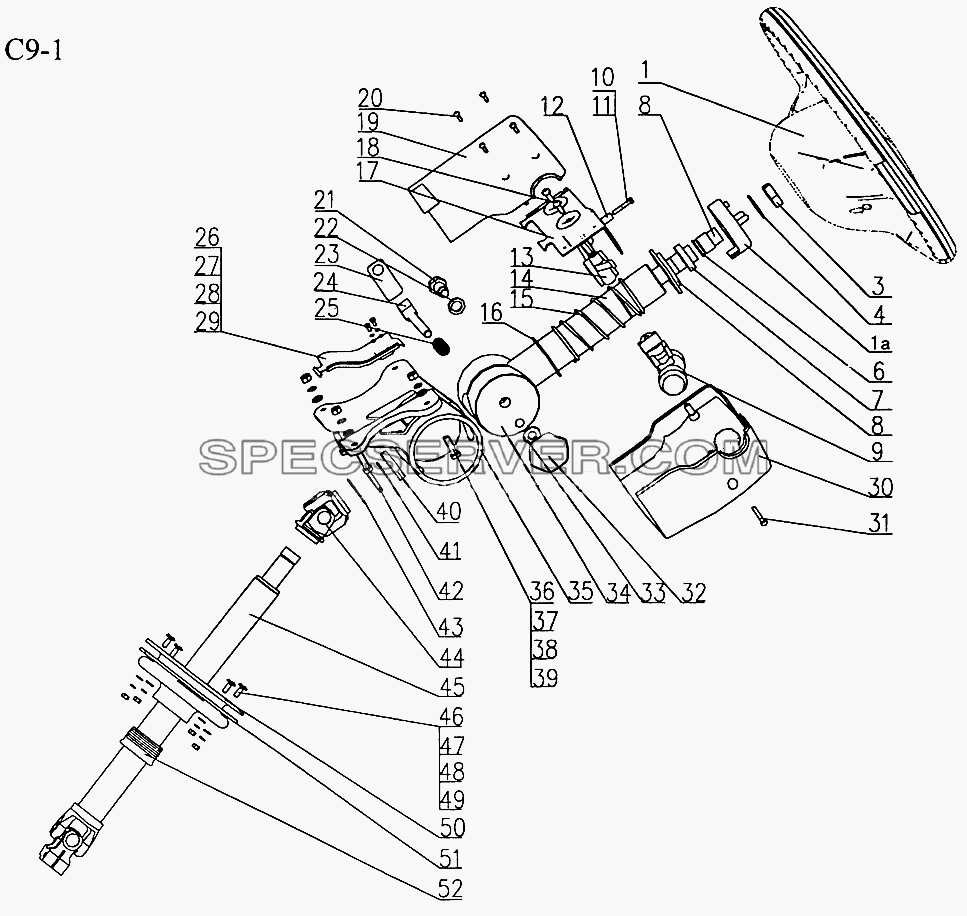 STEERING DEVICE (C9-1) для Sinotruk 4x2 Tractor (371) (список запасных частей)