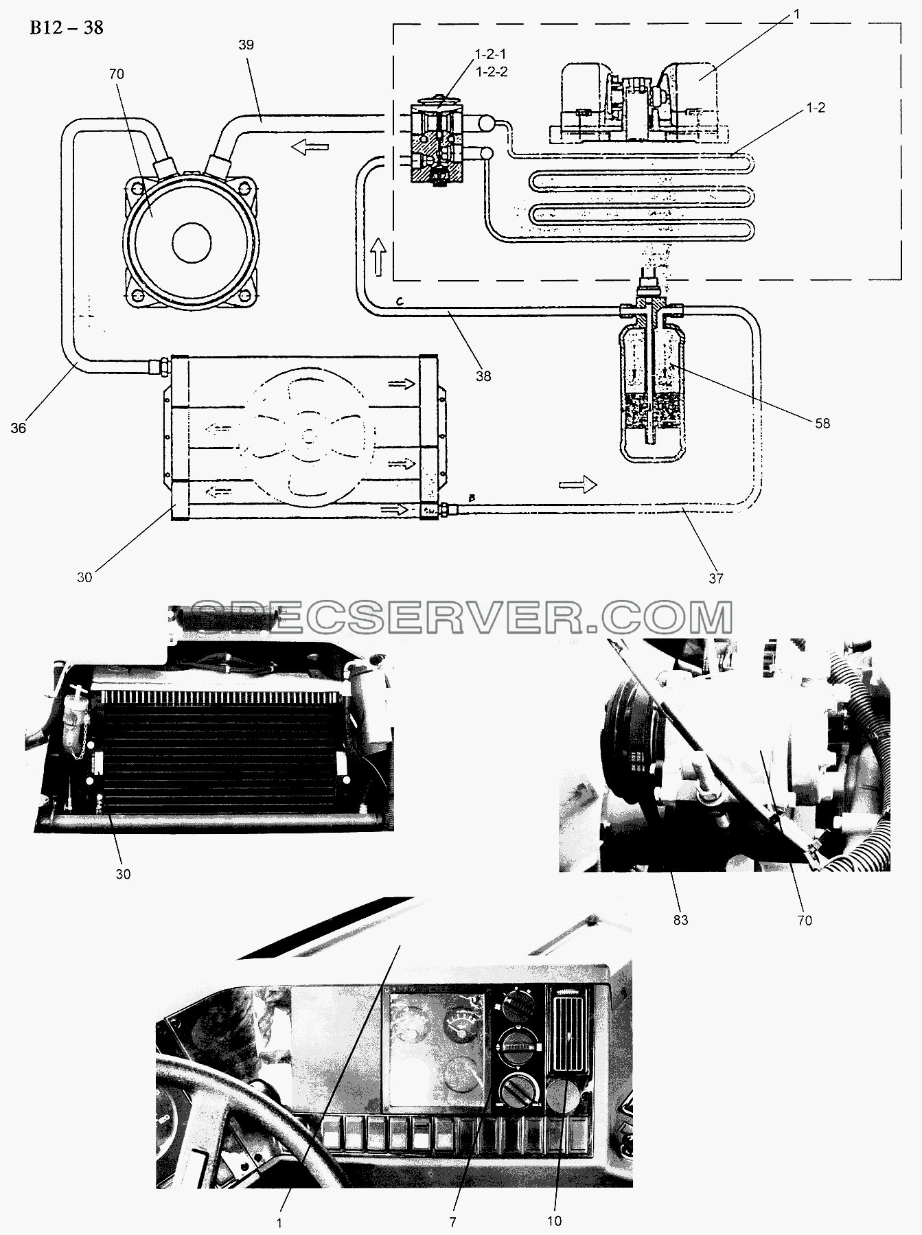 AIR CONDITIONER FOR DRIVE LEFT (B12-38) для Sinotruk 6x4 Tipper (290) (список запасных частей)