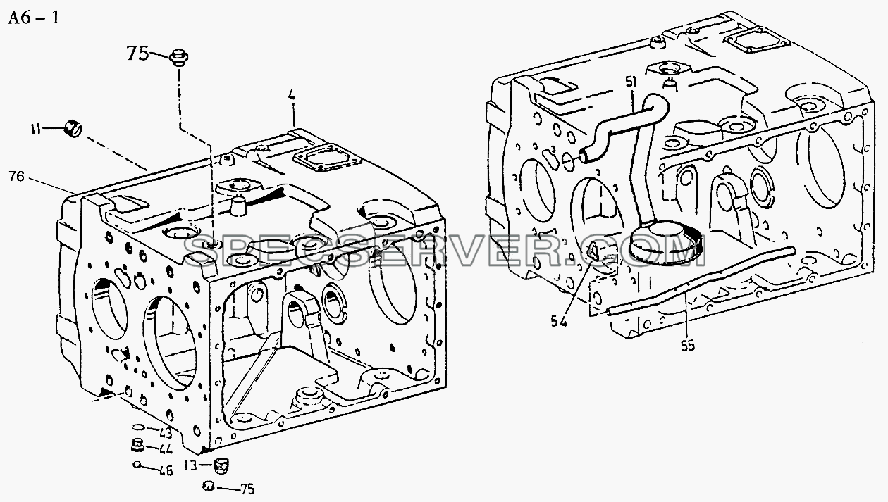 5S-111GP, 5S-150GP, 4S-130GP GEARBOX HOUSING (A6-1) для Sinotruk 6x4 Tipper (290) (список запасных частей)