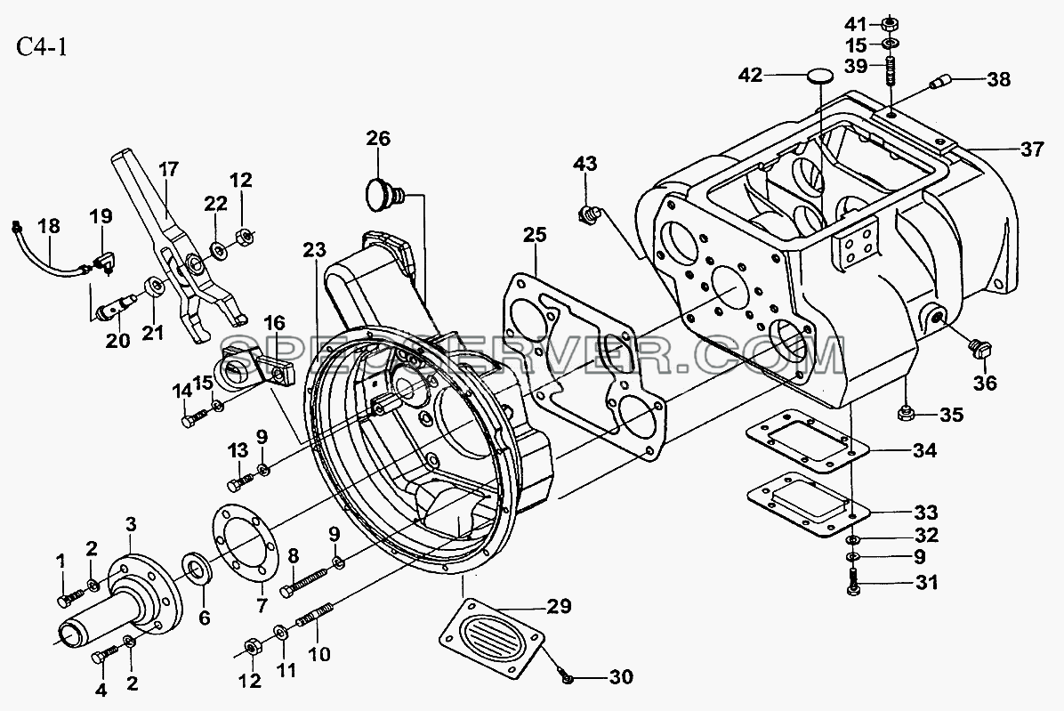 9JS150T GEARBOX HOUSING (C4-1) для Sinotruk 6x4 Tipper (290) (список запасных частей)
