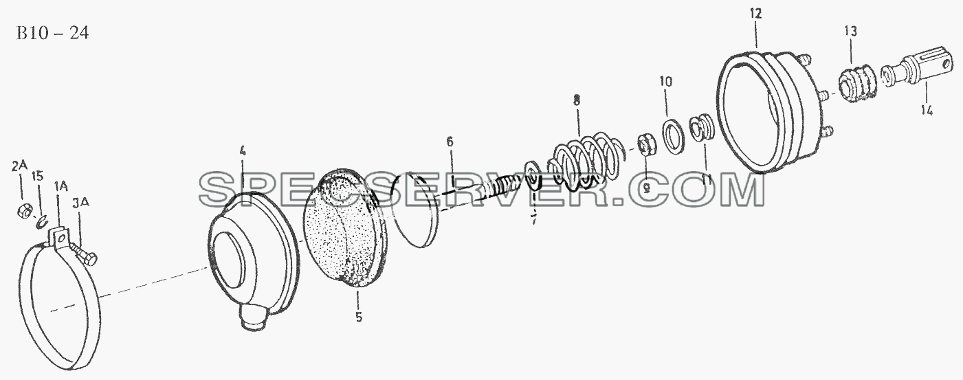 DIAPHRAGM CYLINDER (B10-24) для Sinotruk 6x4 Tipper (290) (список запасных частей)