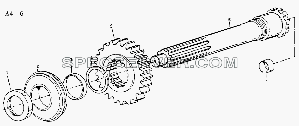 Fuller CLUTCH SHAFT (A4-6) для Sinotruk 6x4 Tipper (371) (список запасных частей)