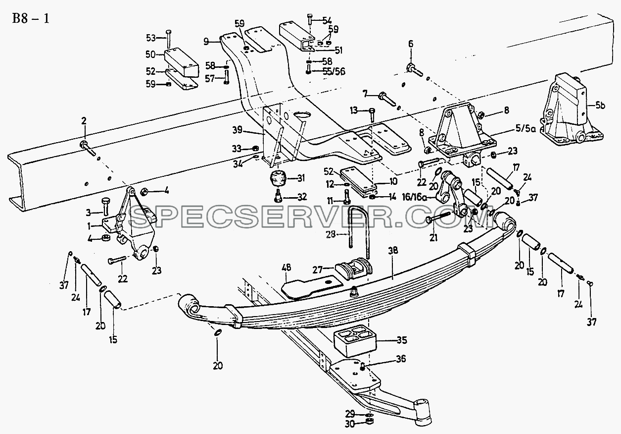 4x2, 4x4, 6x4, 6x6 FRONT SPRING (B8-1) для Sinotruk 6x4 Tractor (371) (список запасных частей)