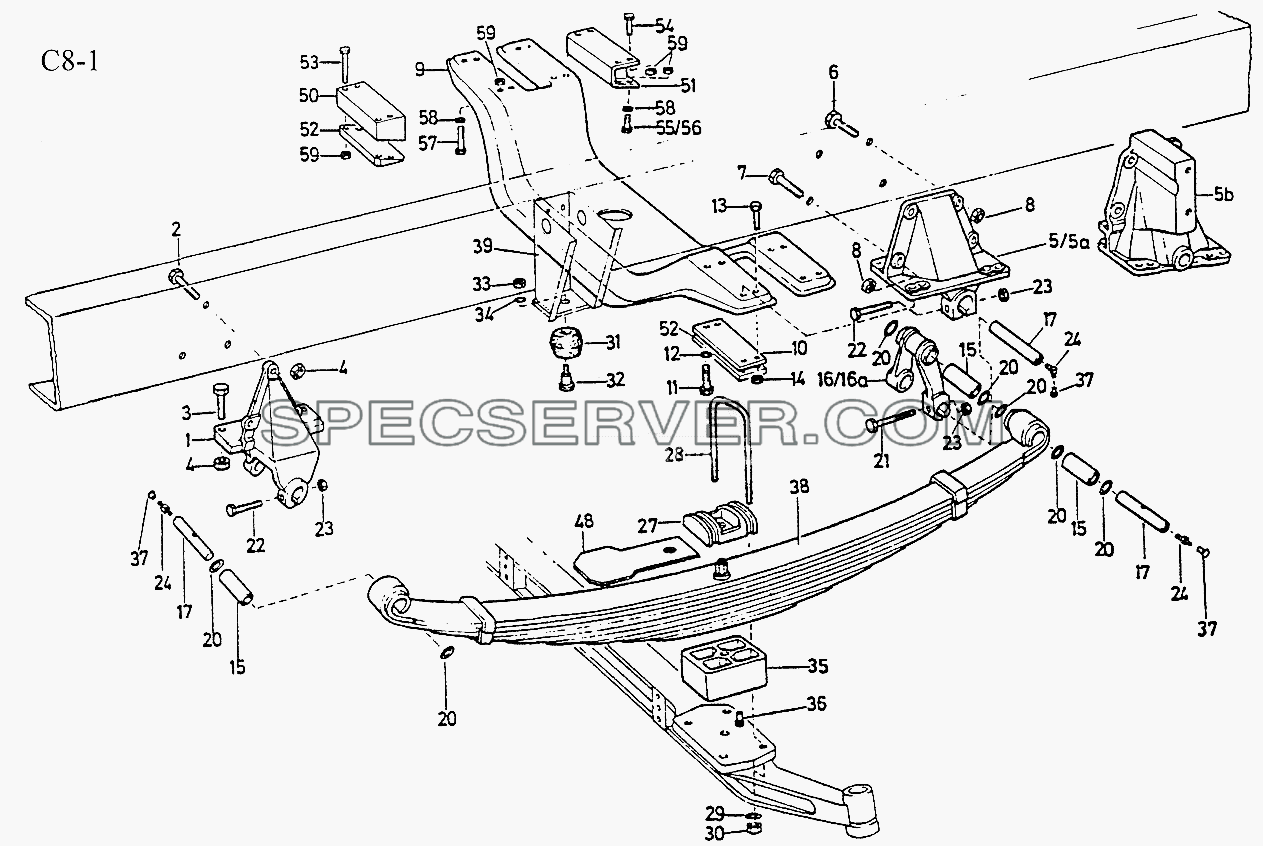 4x2, 6x2, 6x4 FRONT SPRING (C8-1) для Sinotruk 6x4 Tractor (371) (список запасных частей)