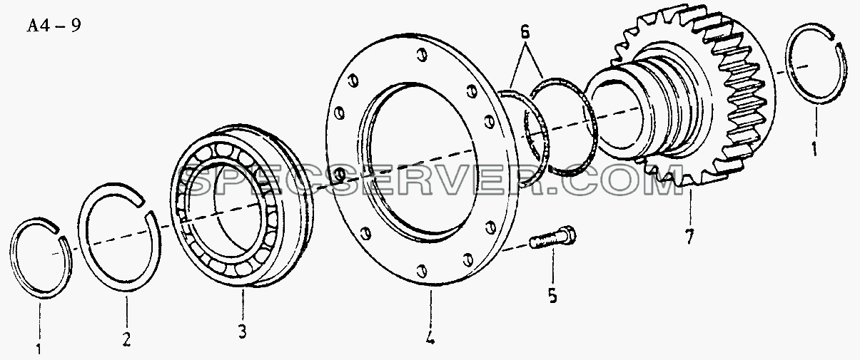 Fuller aux. Gearbox DRIVE GEAR (A4-9) для Sinotruk 6x6 Tipper (336) (список запасных частей)