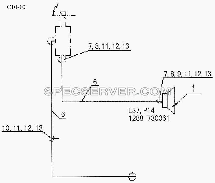 DOUBIE VOICE PNEUMATIC HORN (C10-10) для Sinotruk 6x6 Tipper (336) (список запасных частей)