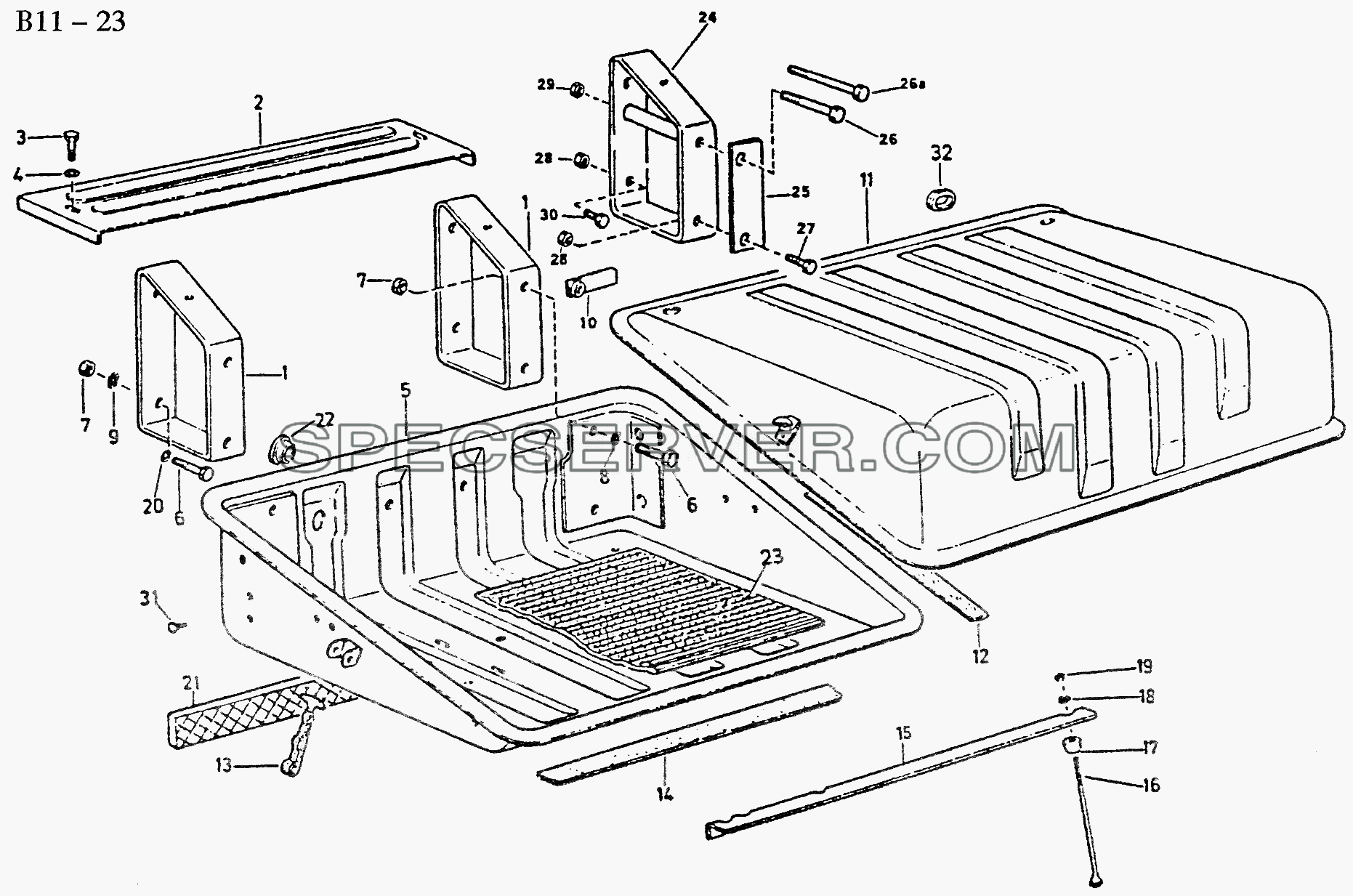 BATTERY BOX (B11-23)Electrical system для Sinotruk 6x6 Tipper (336) (список запасных частей)