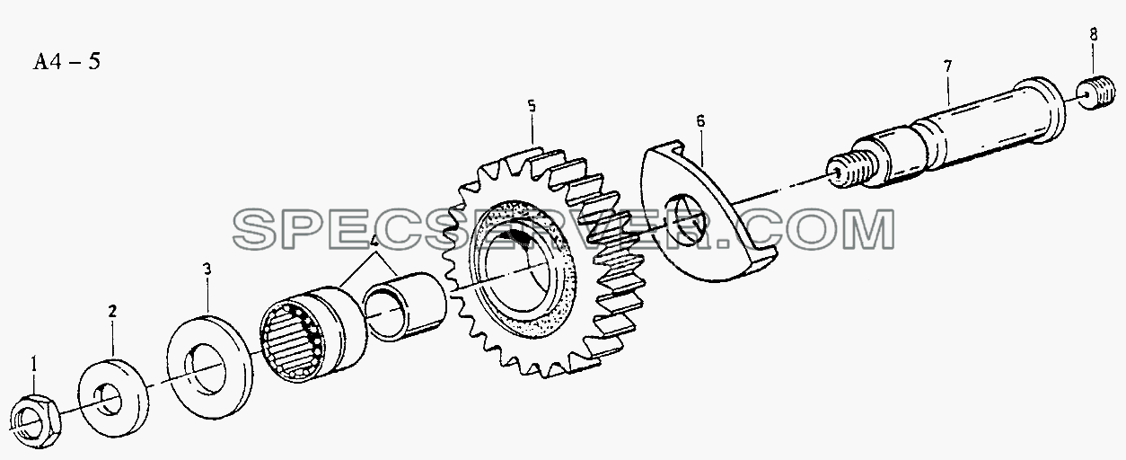 Fuller REVERSE GEAR (A4-5) для Sinotruk 8x4 Tipper (336) (список запасных частей)