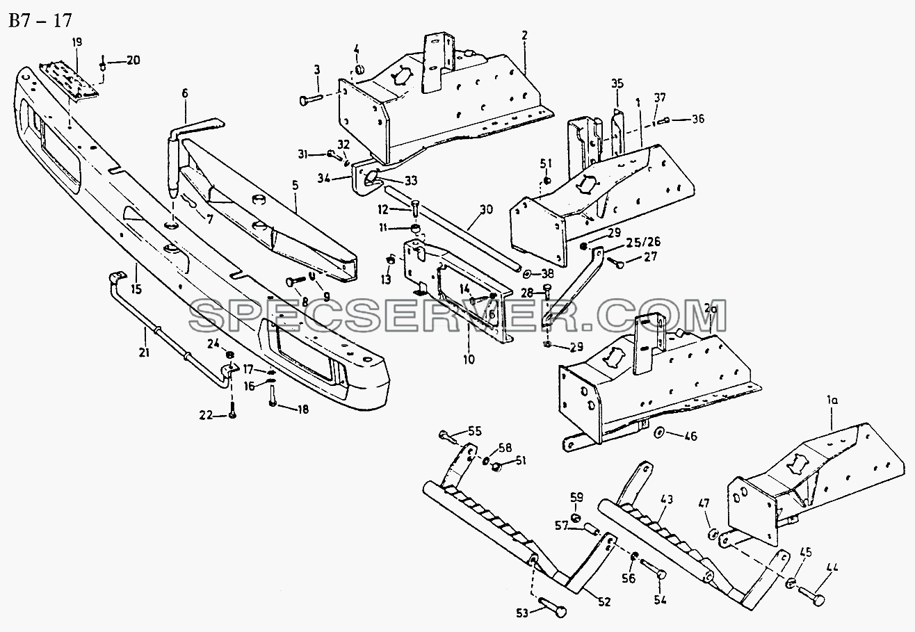 BUMPER FOR S CAB (B7-17) для Sinotruk 8x4 Tipper (336) (список запасных частей)