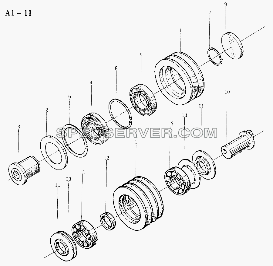 WD615 61400060161, 61560060069 ROLL WHEEL C (A1-11) для Sinotruk 8x4 Tipper (371) (список запасных частей)