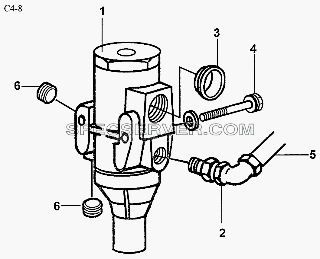 AIR REGULATOR VALVE (C4-8) для Sinotruk 8x4 Tipper (371) (список запасных частей)