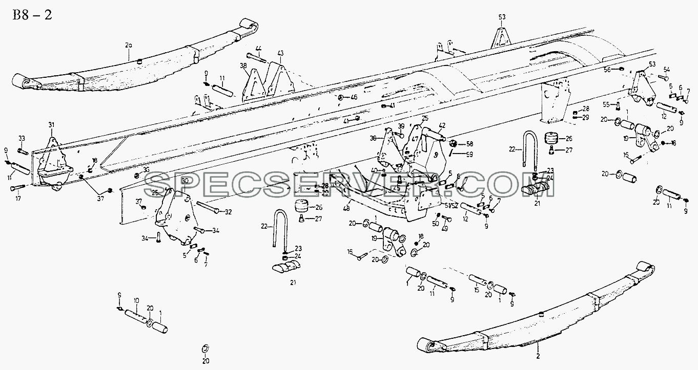 8x4 FRONT SPRING (B8-2) для Sinotruk 8x4 Tipper (371) (список запасных частей)