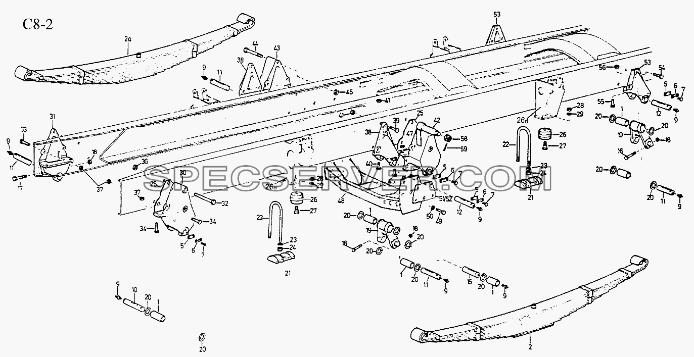 8x4 FRONT SPRING (C8-2) для Sinotruk 8x4 Tipper (371) (список запасных частей)