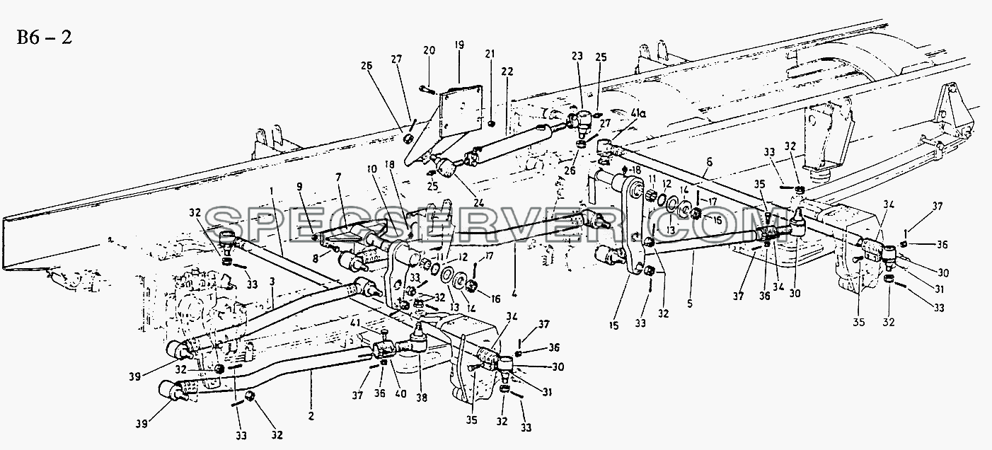 8x4 STEERING LINKAGE (B6-2) для Sinotruk 8x4 Tipper (371) (список запасных частей)