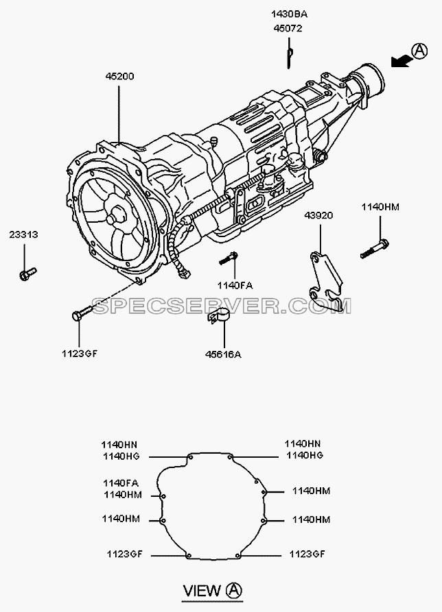 Трансмиссия в сборе АКП (03-72LE) для H100 Porter (список запасных частей)