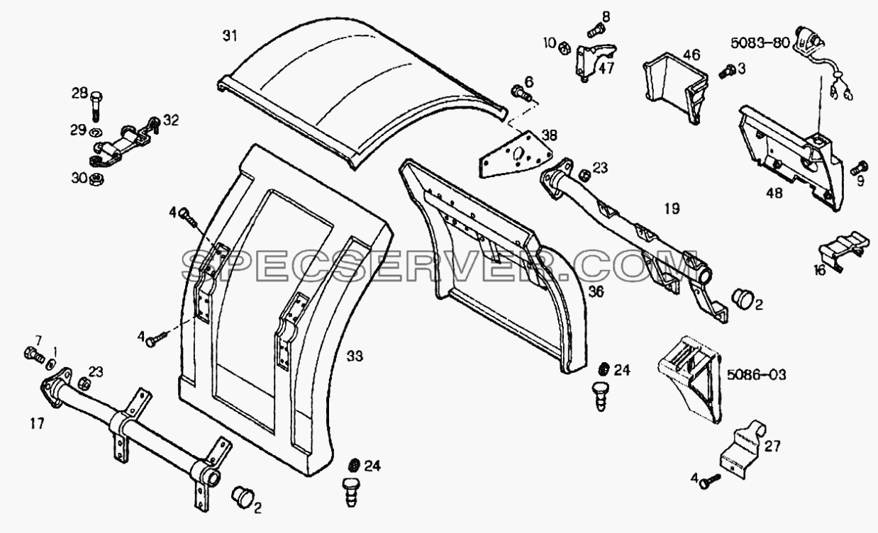 Задний брызговик для EuroTech CURSOR (список запасных частей)