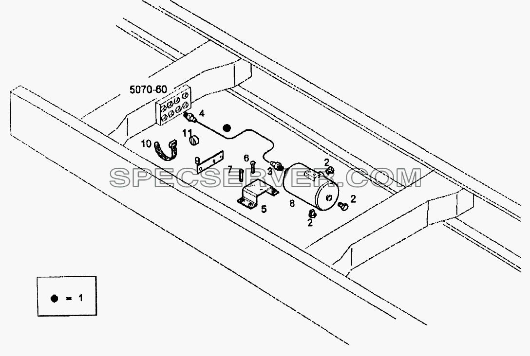 Элементы пневматической системы на раме для EuroTech CURSOR (список запасных частей)