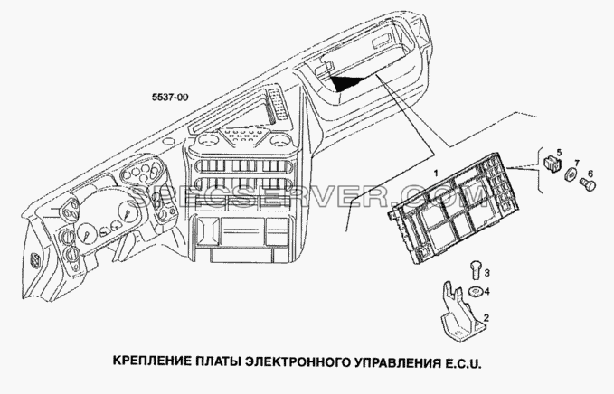 Крепление платы электронного управления E.C.U. для Stralis (список запасных частей)