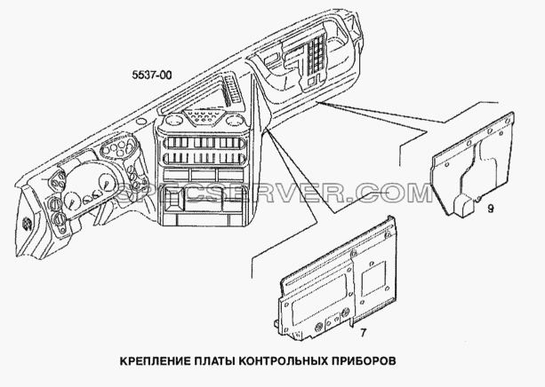 Крепление платы контрольных приборов для Stralis (список запасных частей)