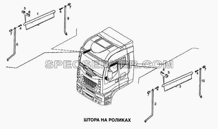Штора на роликах для Stralis (список запасных частей)