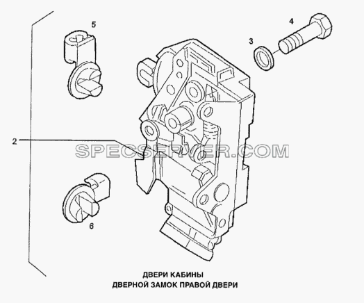 Двери кабины, замок правой двери для Stralis (список запасных частей)