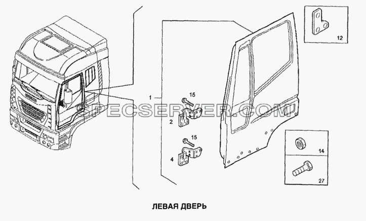 Левая дверь для Stralis (список запасных частей)
