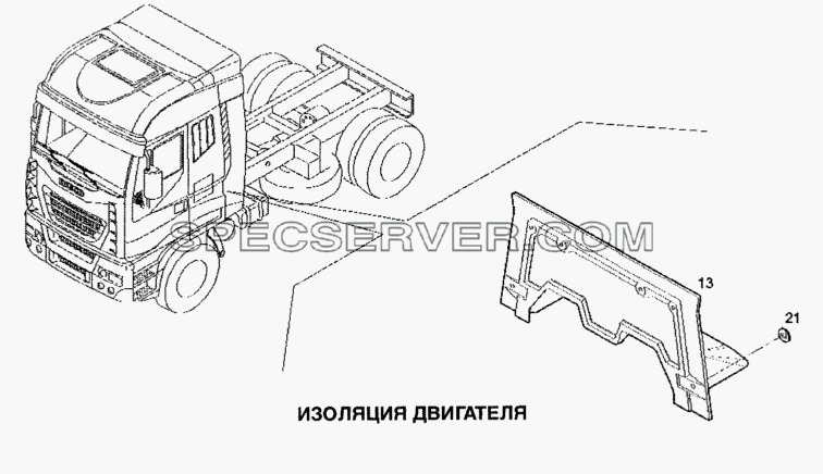 Изоляция двигателя для Stralis (список запасных частей)