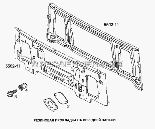 Резиновая прокладка на передней панели для Stralis (список запасных частей)