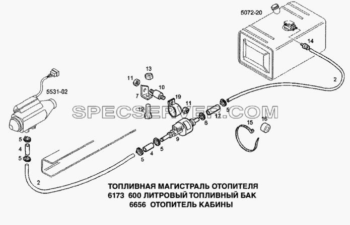 Топливная магистраль отопителя для Stralis (список запасных частей)