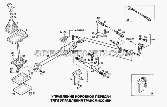 Управление коробкой передач, тяги управления трансмиссией для Stralis (список запасных частей)