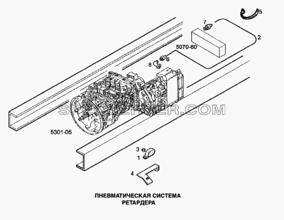 Пневматическая система ретардера для Stralis (список запасных частей)