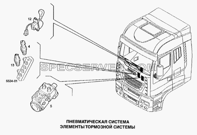 Пневматическая система, элементы тормозной системы для Stralis (список запасных частей)