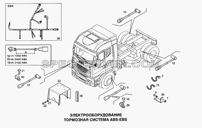 Электрооборудование, тормозная система ABS-EBS для Stralis (список запасных частей)
