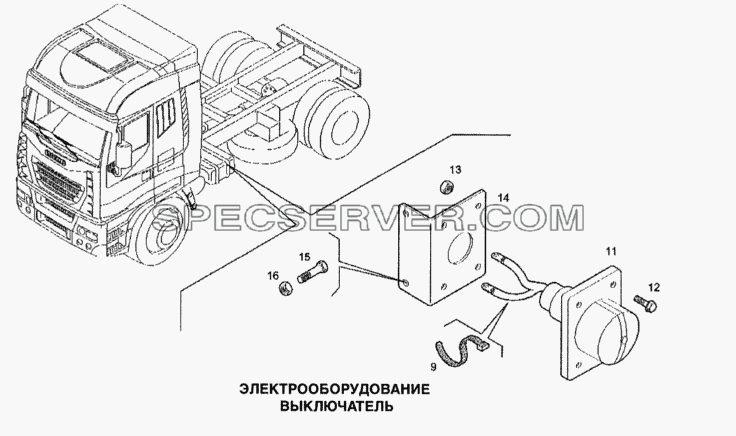 Электрооборудование, выключатель для Stralis (список запасных частей)