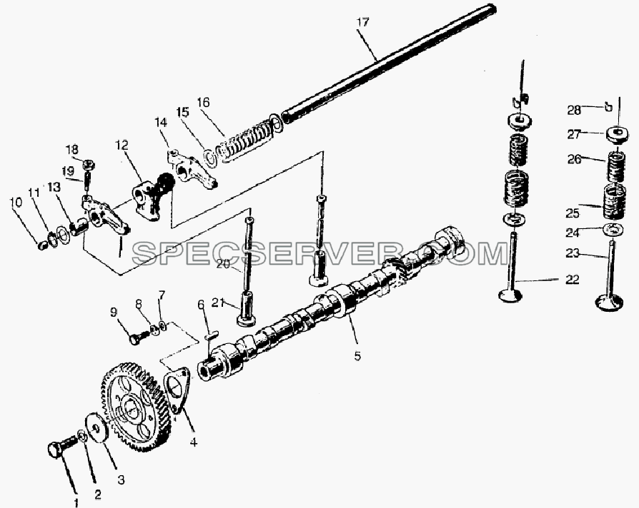 Valve-actuating mechanism для HFC 1020K-D126 (список запасных частей)