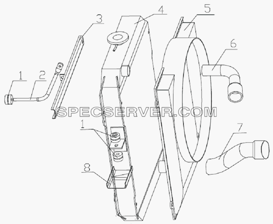 Cooling system equipment для HFC 1020K-D126 (список запасных частей)