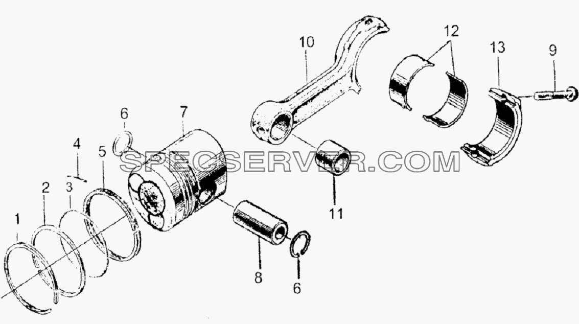 Pistona and connecting rod assembly для HFC 1020K-D126 (список запасных частей)