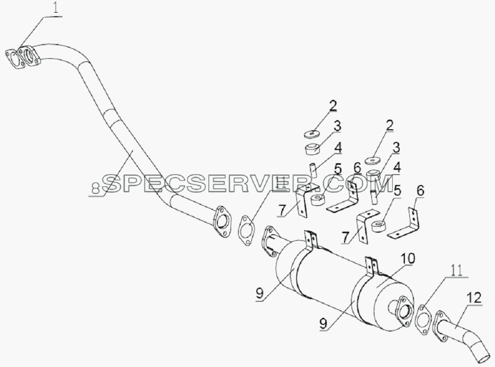 1200D126 Exhaust system для HFC 1020K-D126 (список запасных частей)