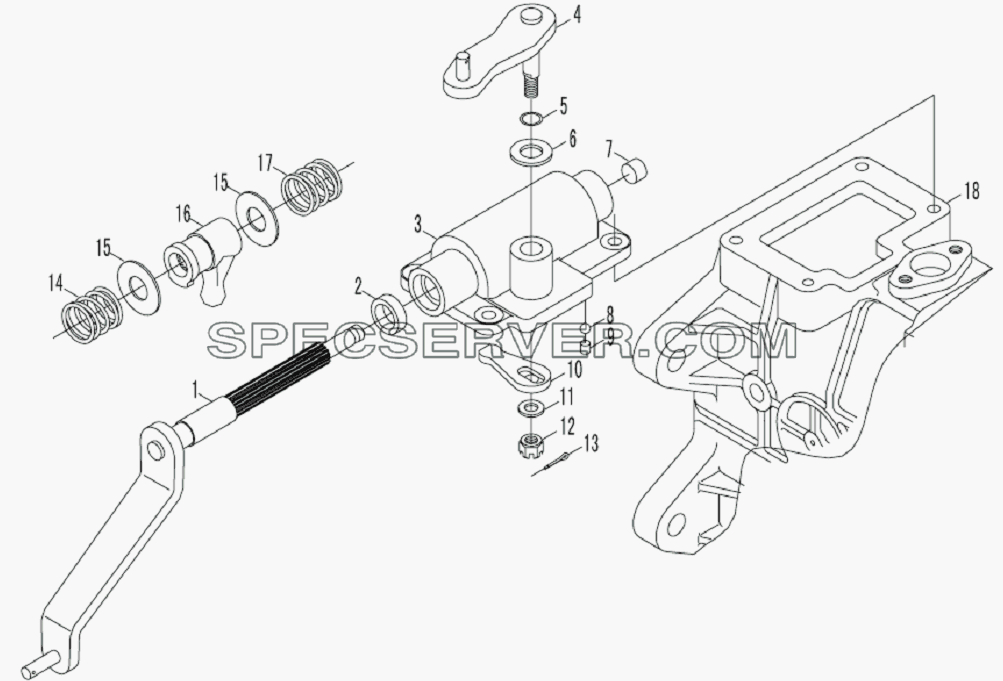 Seat, gear shift control assembly для HFC 1020K-D126 (список запасных частей)