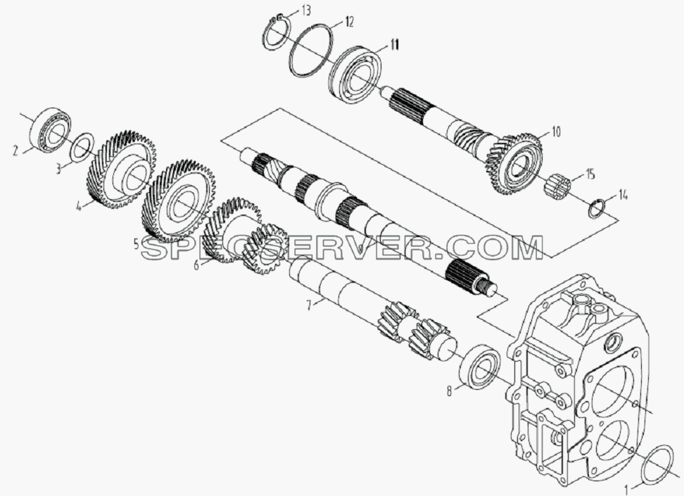 1st Shaft and intermediate shaft для HFC 1020K-D126 (список запасных частей)