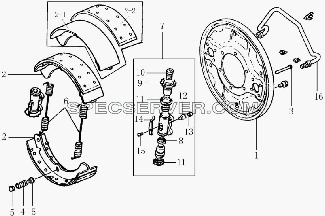 3502D120 Rear brake assembly для HFC 1020K-D126 (список запасных частей)
